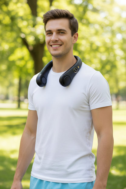 Portable Bladeless Neck Fan – USB Rechargeable & Quiet